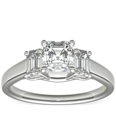 ZAC ZAC POSEN Three-Stone Emerald-Cut Diamond Engagement Ring in Platinum (1/3 ct tw.)